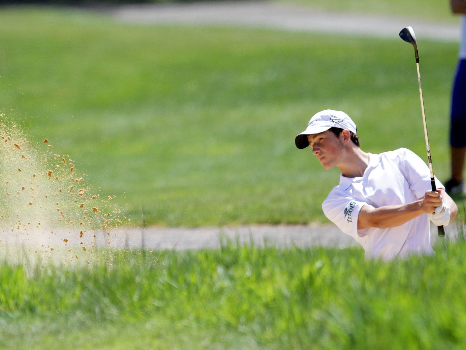 West Salem’s Michiel Eyre competes Monday, April 27, in the final regular-season Greater Valley Conference boys golf meet at Creekside Golf Club in Salem.