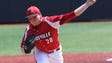 U of L’s Drew Harrington, #20, delivers as pitch against