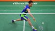 Chong Wei Lee of Malaysia competes against Tien Chen