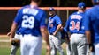 Feb. 27: Tim Tebow participates in drills at the Mets'