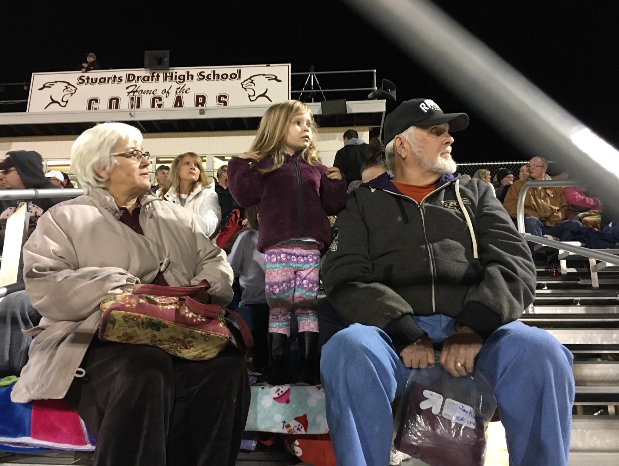 Fans await the start of the Stuarts Draft playoff game Friday night, Nov. 25.