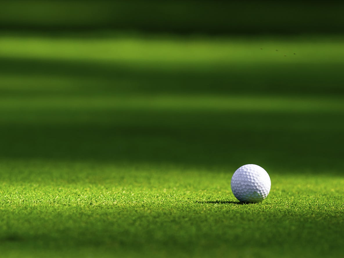 Golf ball on the green
