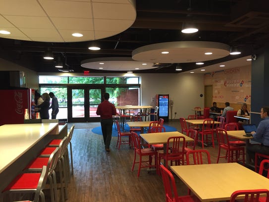 Employee dining and meeting area at Domino's Pizza