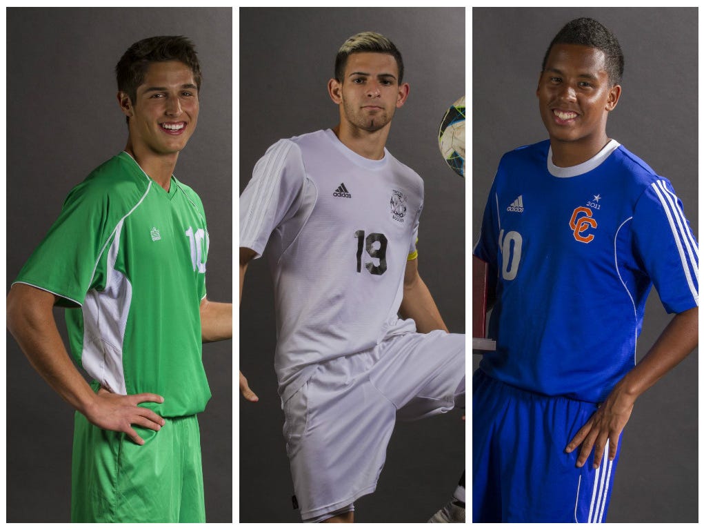 Player of the Year finalists from left to right: Adam Everett, Erick Rivera, and Camilo Avendano.