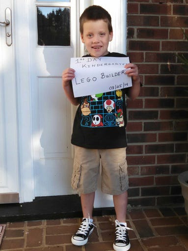 First day of school across NC for students on traditional school calender 2014-15
*Gage the Kindergartner wants to be a Lego Builder*