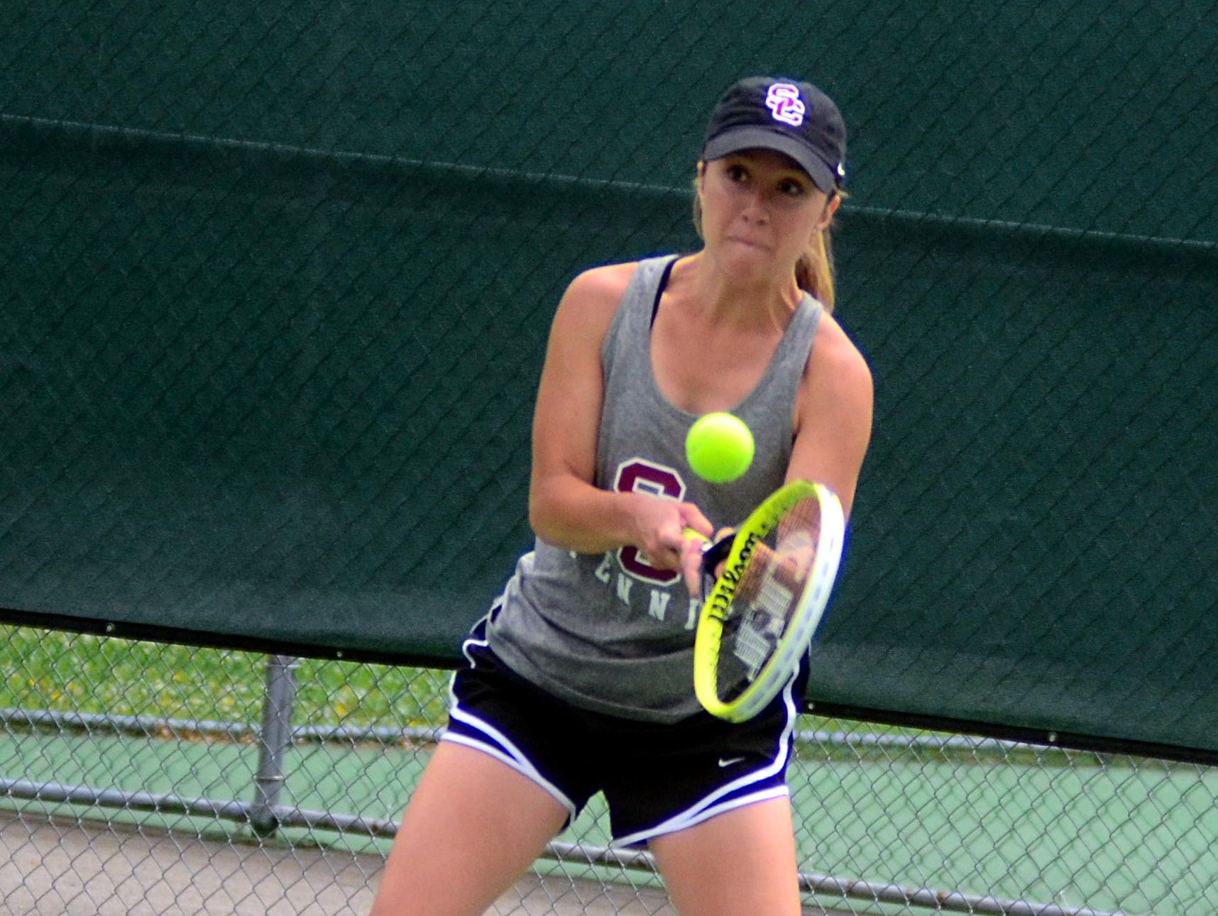 Station Camp High senior Rachel Crosslin advanced to the singles quarterfinals of the District 9-AAA Individual Tennis Tournament before suffering a straight-set loss to Mt. Juliet’s Elizabeth Stanley.