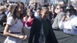 Malia Obama, left, and Sasha Obama arrive for an event