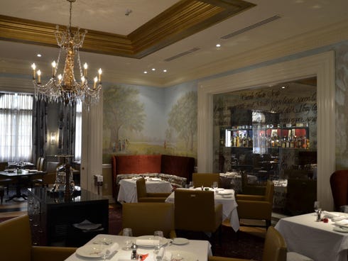 The sumptuous interior of R'evolution, at the Royal Sonesta Hotel in the French Quarter, has intimate dining areas, each with a slightly different feel and a formal ambiance throughout.
