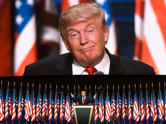 Donald Trump speaks during the 2016 Republican National