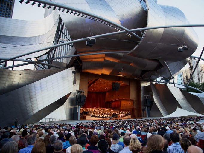 Each summer, the Grant Park Music Festival hosts 10 weeks of free classical concerts at the pavilion, which hosts additional concerts and events outside the festival. Food and drink are welcomed, and Mariano's Fresh Market -- the festival's picnic sponsor -- is nearby.