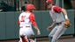 Indiana catcher Brad Hartong dives to tag out Radford's