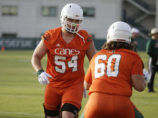 Hunter Knighton (54) returned to the practice field