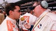 30 May 1999: Tony Stewart #3 talks with a reporter