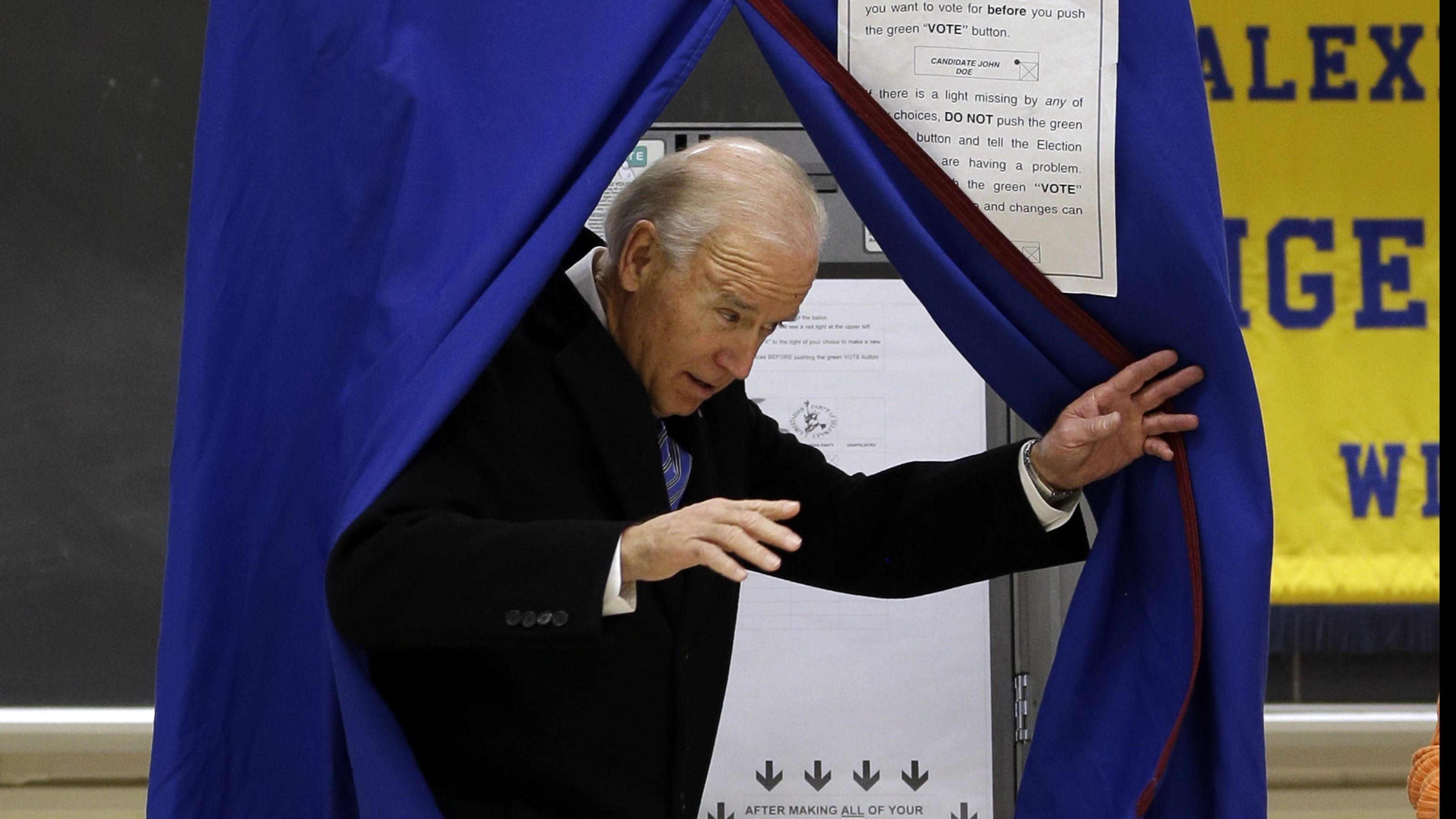 VP Biden votes in Delaware, coy about 2016