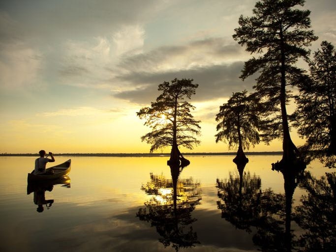 Located within the Great Dismal Swamp National Wildlife Refuge, Lake Drummond is an idyllic setting for hiking, birdwatching, biking, fishing, boating and hunting.