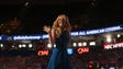 Tiffany Trump waves to the crowd after her speech during