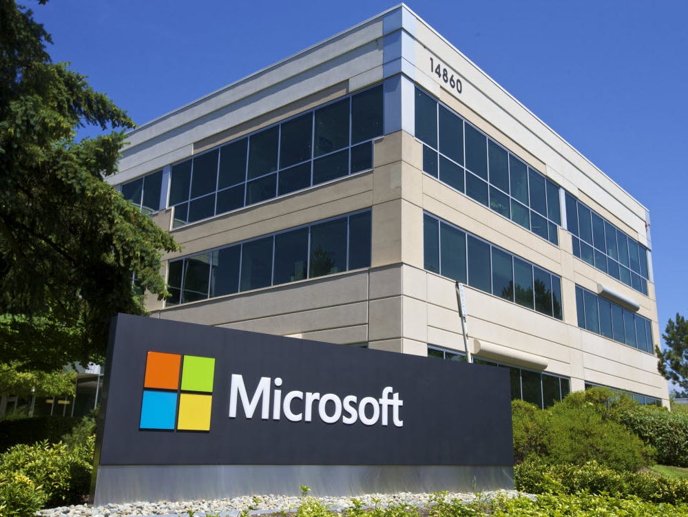 A building on the Microsoft Headquarters campus is pictured July 17, 2014, in Redmond, Wash.