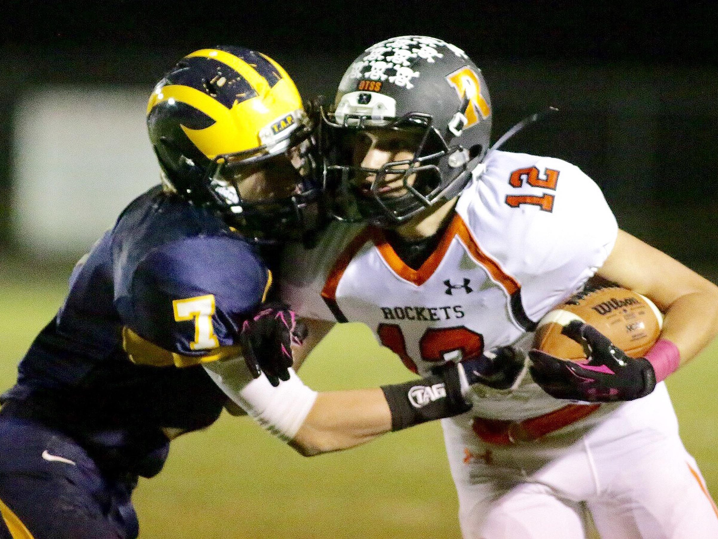 When player from Ozaukee, left, and Cedar Grove-Belgium, right, collide on a football field this season it will be as members of the newly formed Big East Conference.