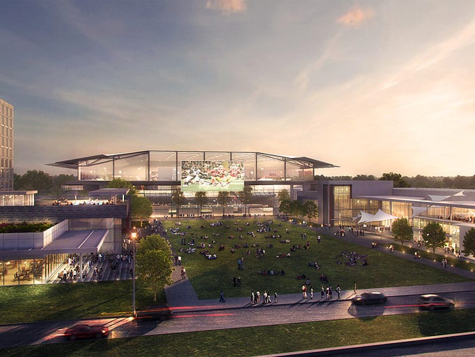 Fan experience stadium rendering of the proposed Athletes