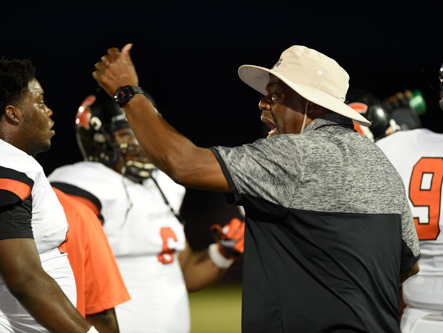 Stratford coach Maurice Fitzgerald during their game at White House-Heritage.