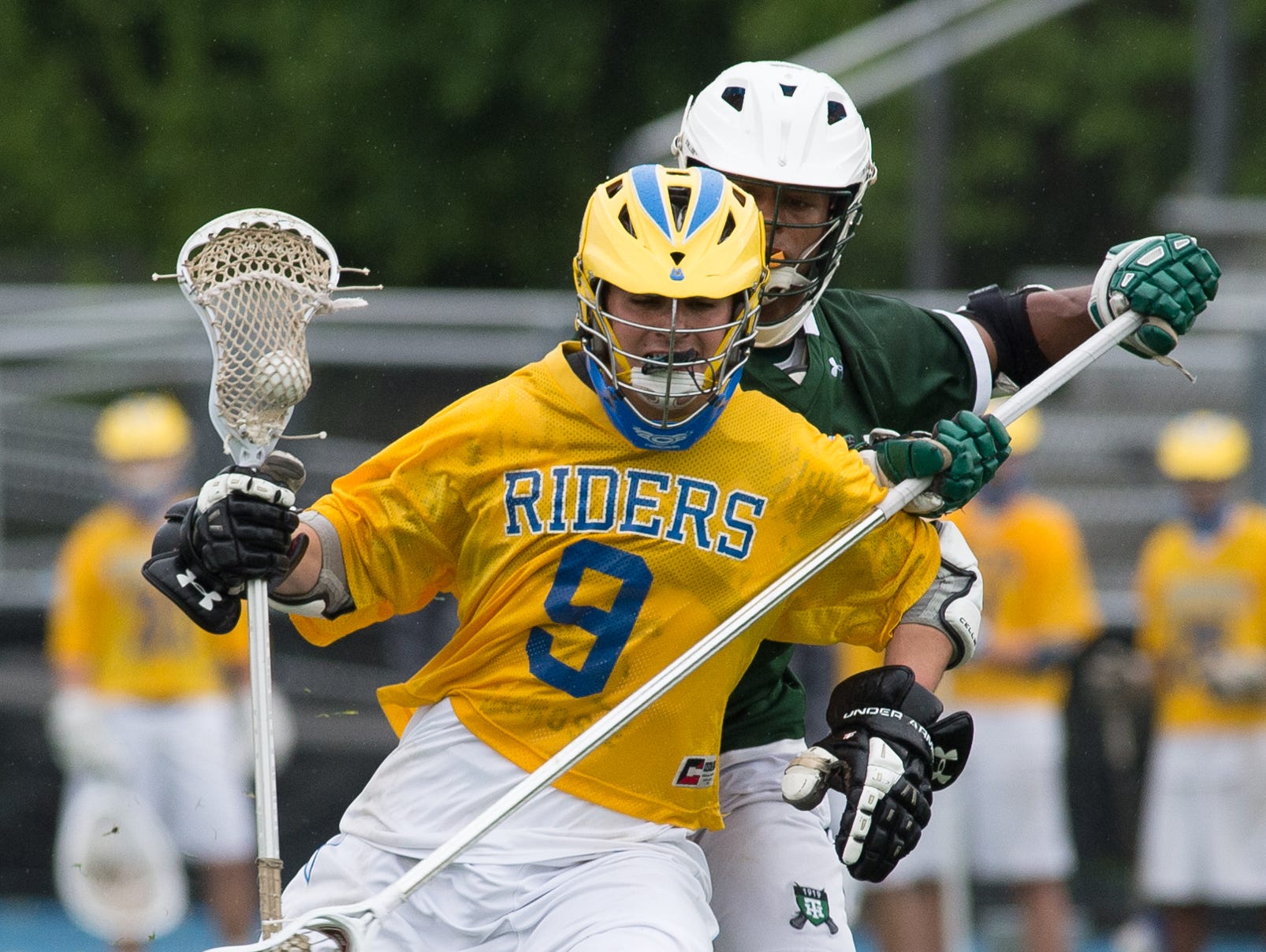 Caesar Rodneys Patrick Matsko (9) runs with ball down the field in their home game against Tower Hill.