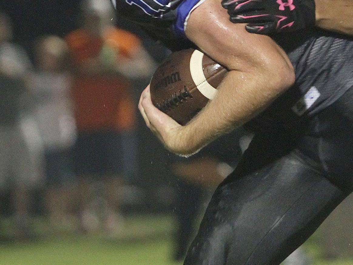 White House High senior tight end Logan Trimmer carries the football upfield following a reception during a game earlier this season. Trimmer made three field goals and also had 84 receiving yards in Friday evening’s win at Macon County.