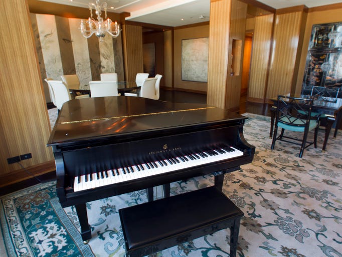 The Chairman Suite includes a Steinway piano at the