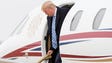 Trump arrives at Muscatine Municipal Airport for a