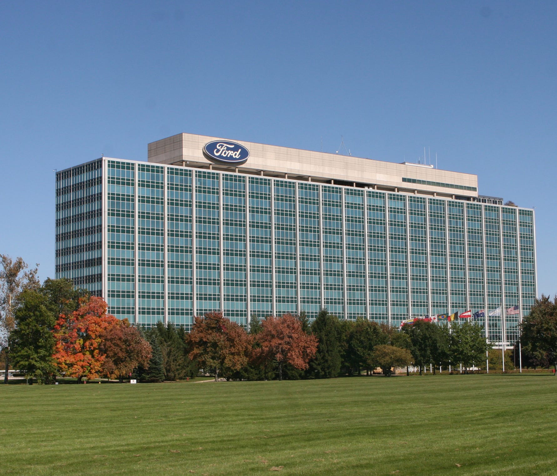 The Ford Motor Company World Headquarters on Michigan Avenue in Dearborn.