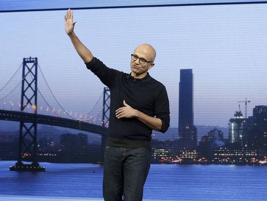 Microsoft CEO Satya Nadella has been pushing his company, which reports Q1 2015 results Thursday, towards a cloud and mobile first vision.