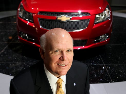 Dan Akerson, CEO of General Motors, with a Chevy Cruze LTZ in this 2011 file photo