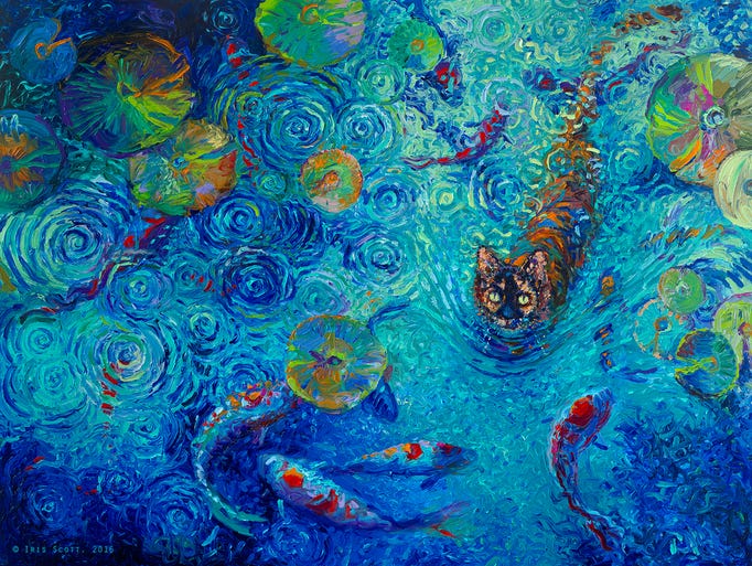 Iris Scott creates stunning images with finger painting