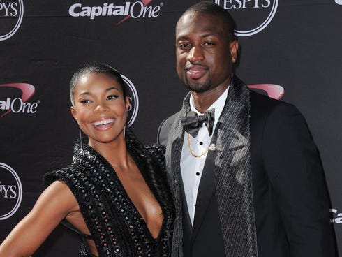 Dwyane Wade and Gabrielle Union at the ESPY Awards in July.