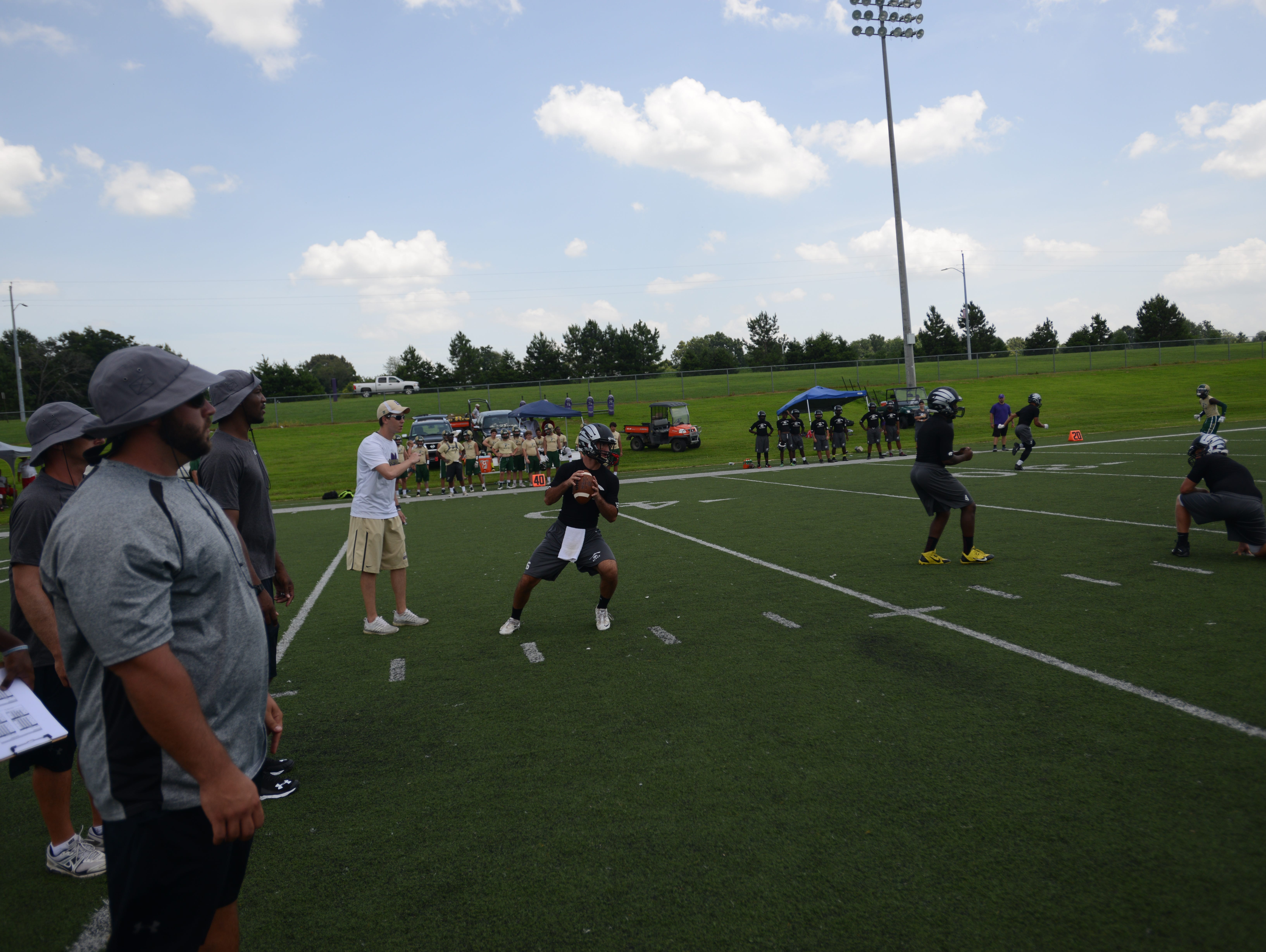 South Side, seen here in a picture from a 7-on-7 camp in July, will play South Gibson this week.