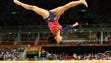 Laurie Hernandez (USA) performs the balance beam during