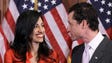 In happier times, Huma Abedin is all smiles in a photo