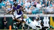 Baltimore Ravens wide receiver Mike Wallace (17) runs