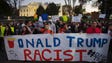 Anti President-elect Donald Trump protesters chant