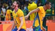 Team Brazil celebrates winning the gold medal against