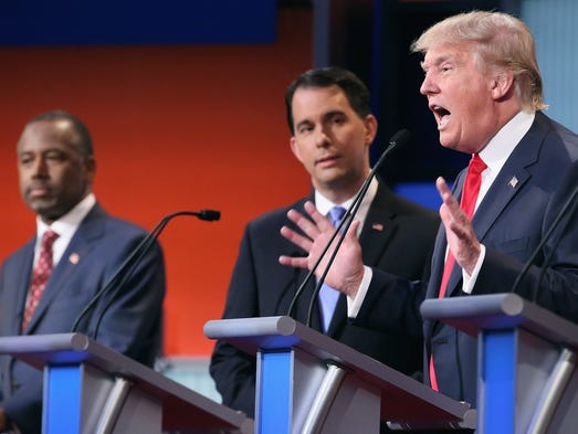 Trump, alongside fellow Republican presidential candidates