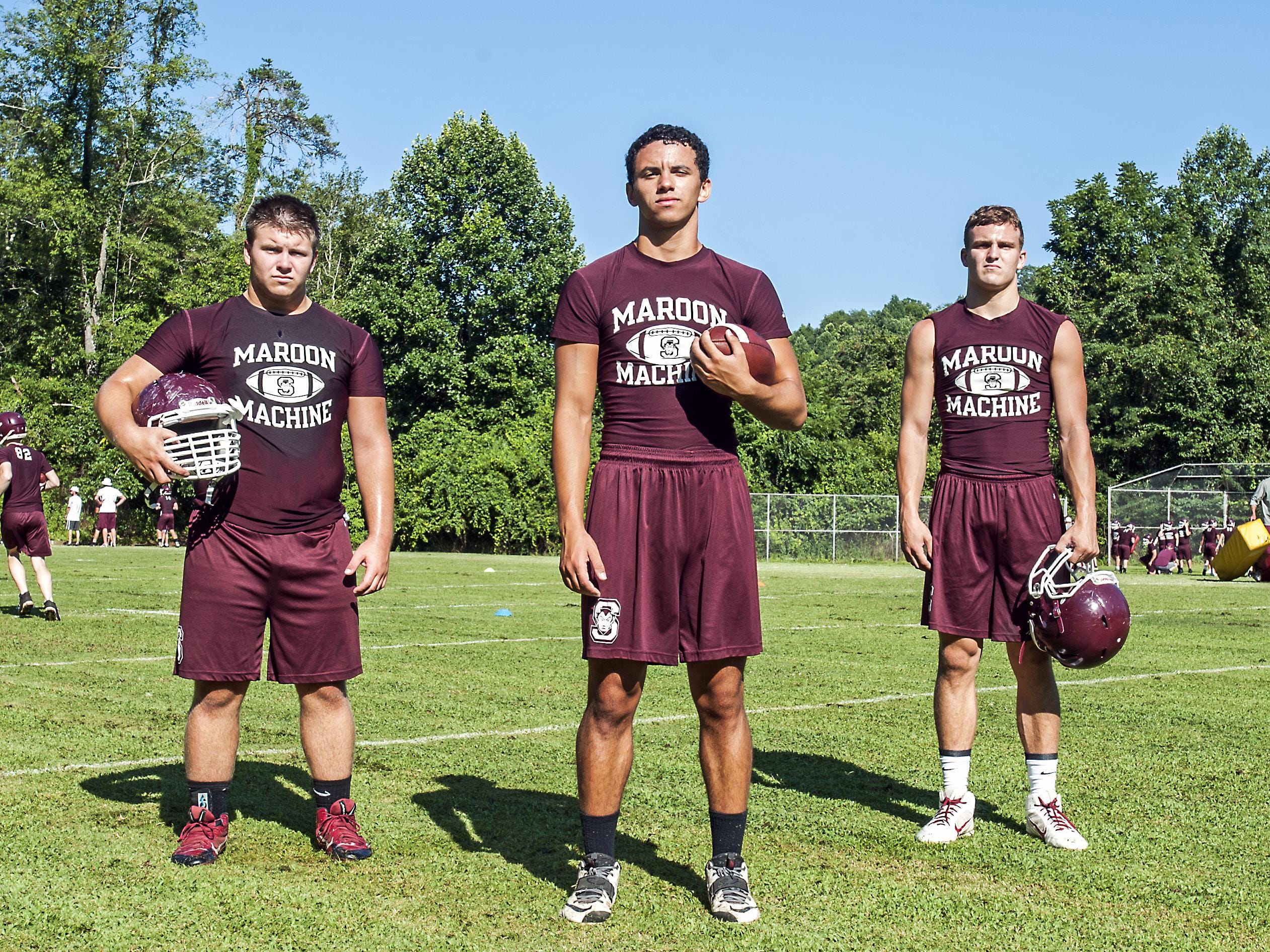 Swain County has three All-Smoky Mountain Conference players back from 2014. From left to right, they are Craig Cutshaw, Angel Bowers and Jordan Cody.