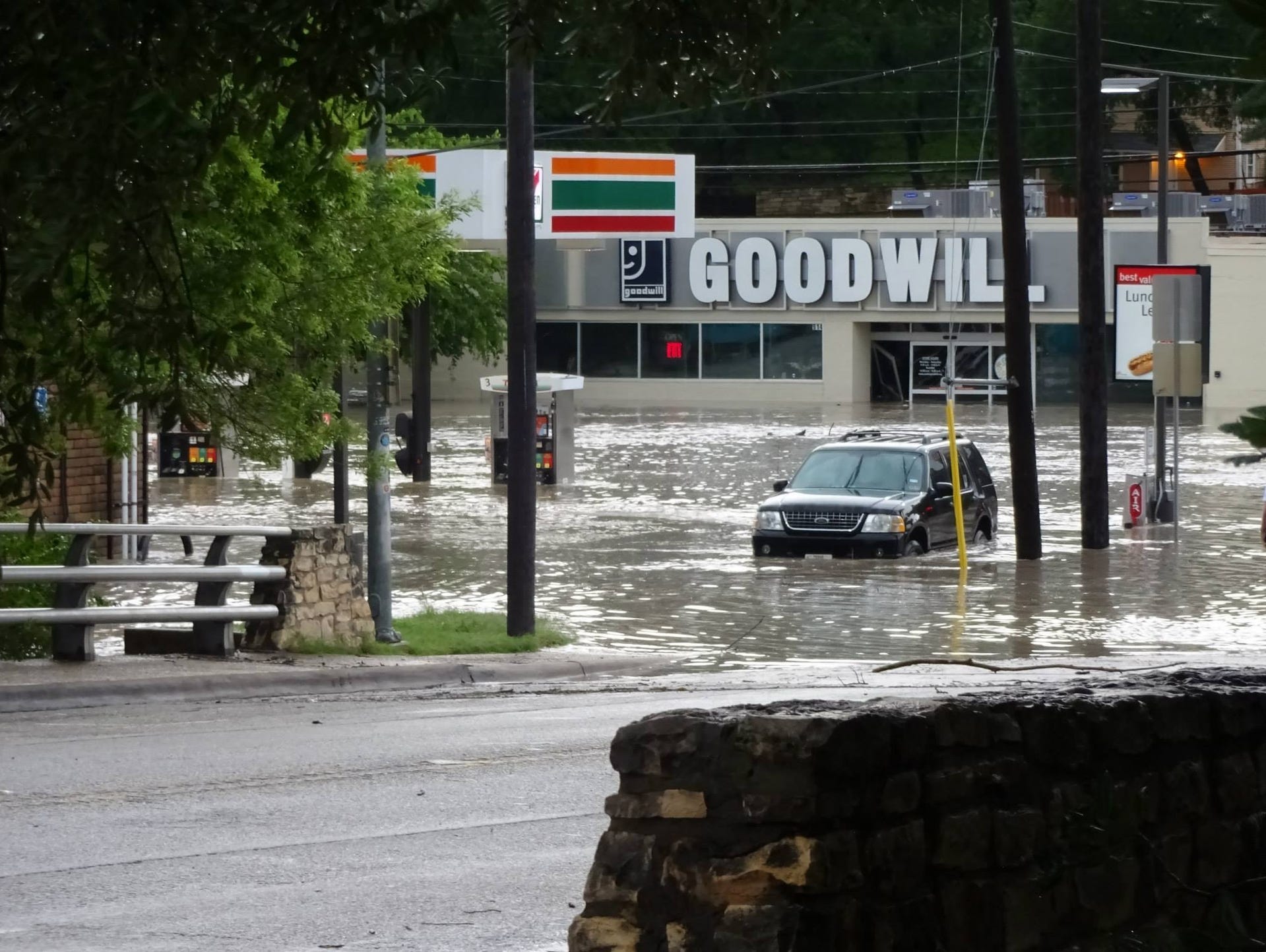 Flooding in downtown Austin on May 25, 2015.