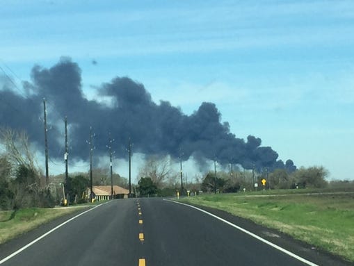 Plume of smoke in Wharton County
