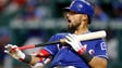 May 13": Rangers second baseman Rougned Odor reacts