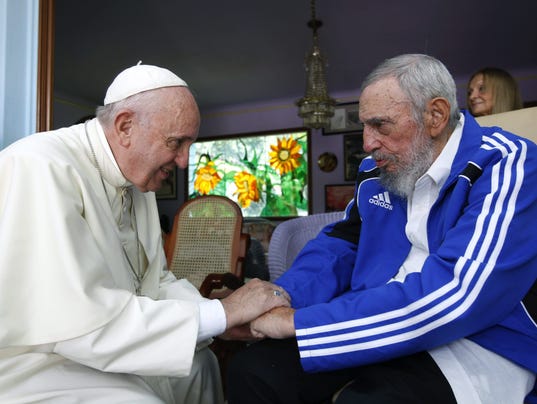 Image result for castro and pope francis