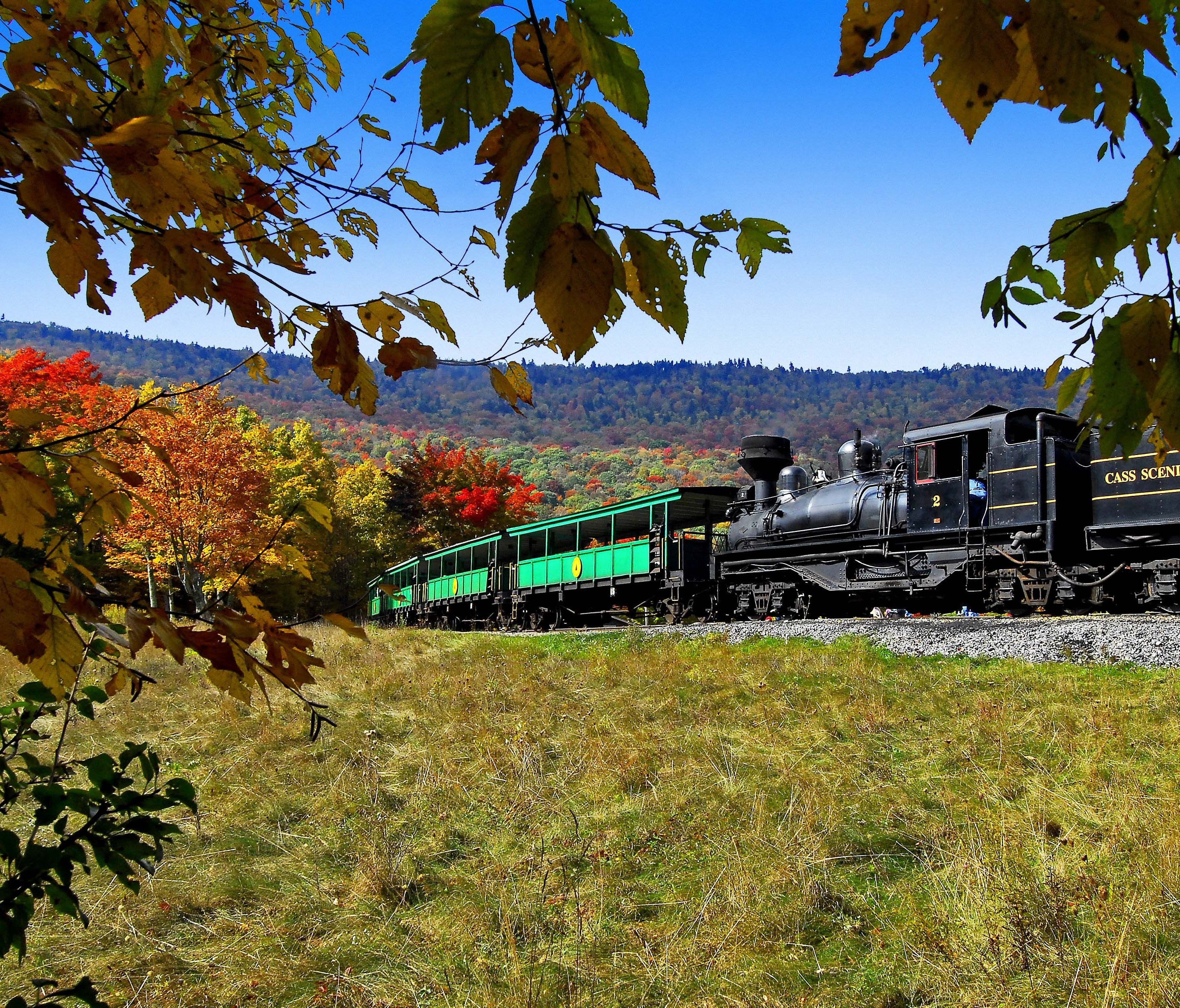 The Cass Scenic Railroad carries visitors on a historic rail line that once hauled lumber out of West Virginia's mountains.