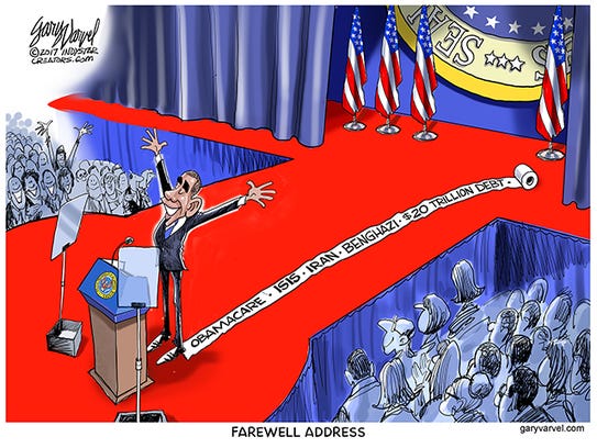 Image result for Obama's Farewell Address CARTOON
