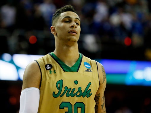 Zach Auguste had a big night for Notre Dame, scoring