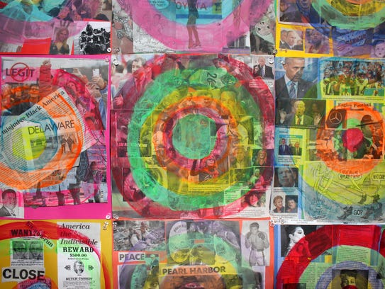 St. Elizabeth’s art students made target collages like