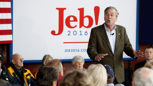 Jeb Bush speaks at the Sullivan Brothers Iowa Veterans